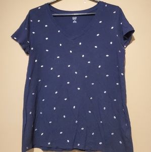 Blue and white vneck tee 2/15